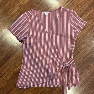 Lucky brand faux wrap shirt with tie